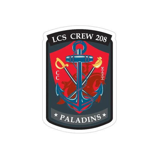 LCS CREW 208 (U.S. Navy) Transparent STICKER Die-Cut Vinyl Decal 6 Inch Transparent - The Sticker Space