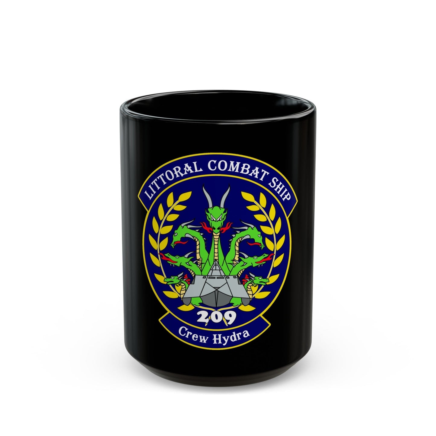 LCS Littoral Combat Ship Crew Hydra (U.S. Navy) Black Coffee Mug-15oz-The Sticker Space