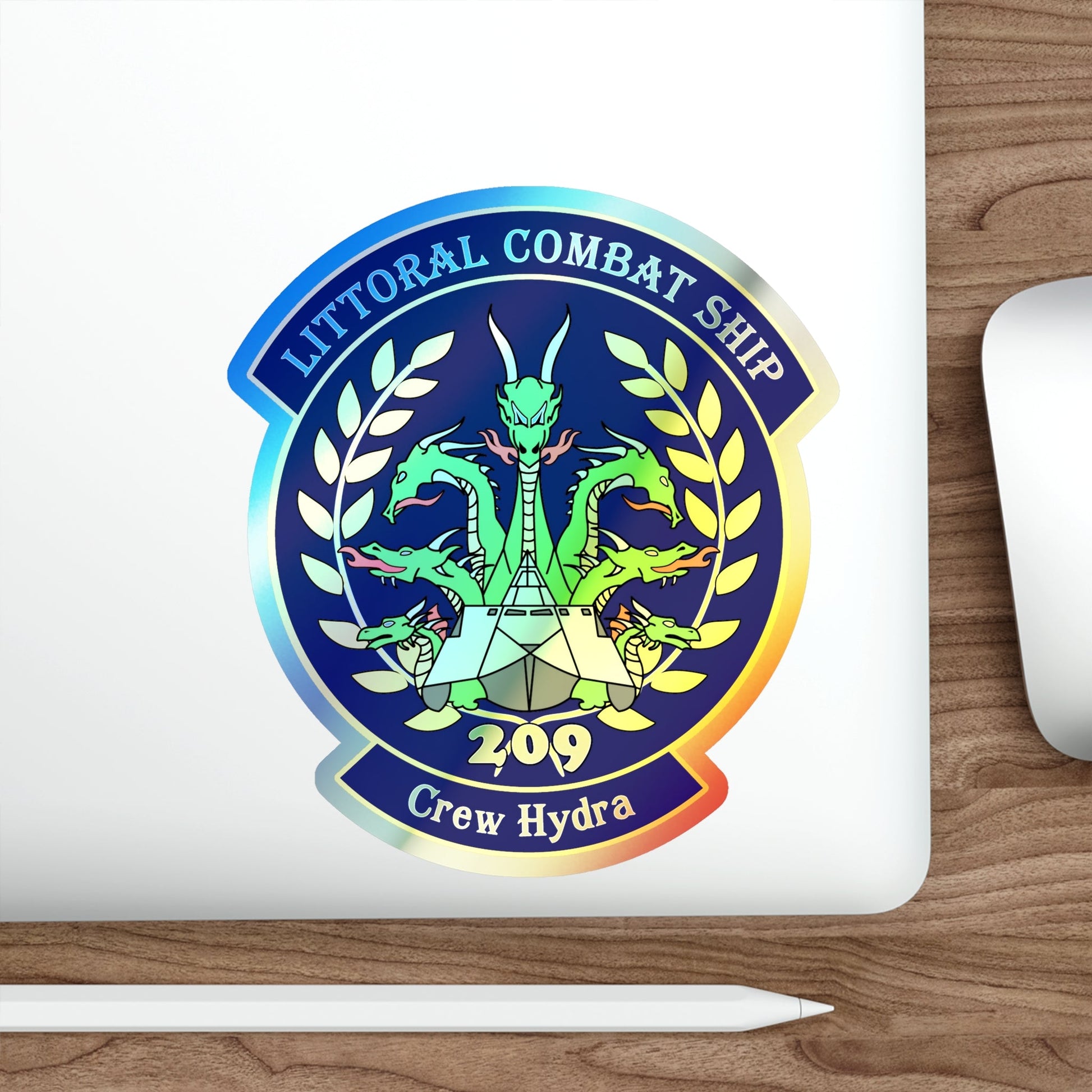 LCS Littoral Combat Ship Crew Hydra (U.S. Navy) Holographic STICKER Die-Cut Vinyl Decal-The Sticker Space