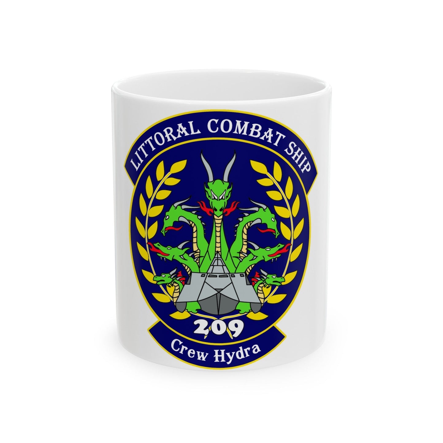 LCS Littoral Combat Ship Crew Hydra (U.S. Navy) White Coffee Mug-11oz-The Sticker Space