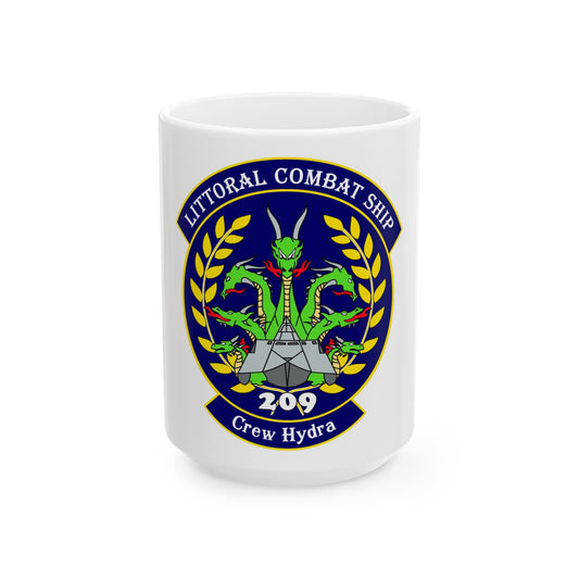 LCS Littoral Combat Ship Crew Hydra (U.S. Navy) White Coffee Mug-15oz-The Sticker Space