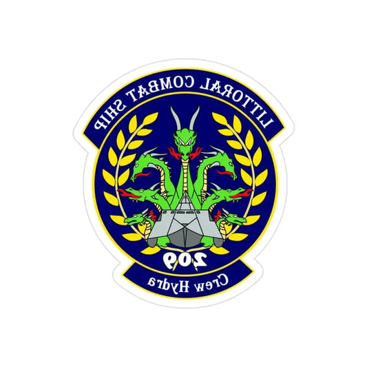 LCS Littoral Combat Ship Crew Hydra (U.S. Navy) REVERSE PRINT Transparent Die-Cut STICKER 2 Inch Die-Cut Transparent - The Sticker Space