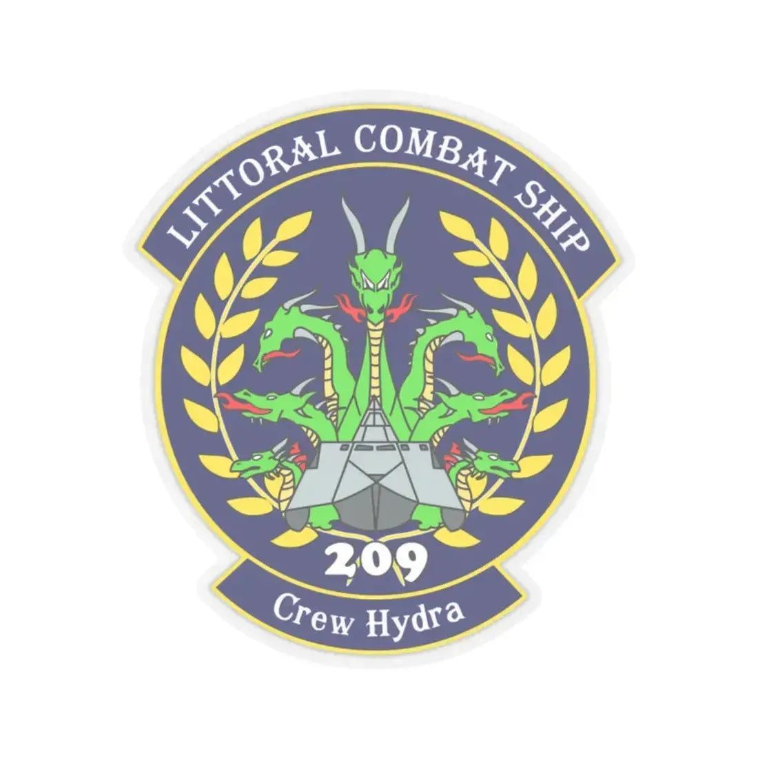 LCS Littoral Combat Ship Crew Hydra (U.S. Navy) STICKER Vinyl Kiss-Cut Decal 2 Inch Transparent - The Sticker Space