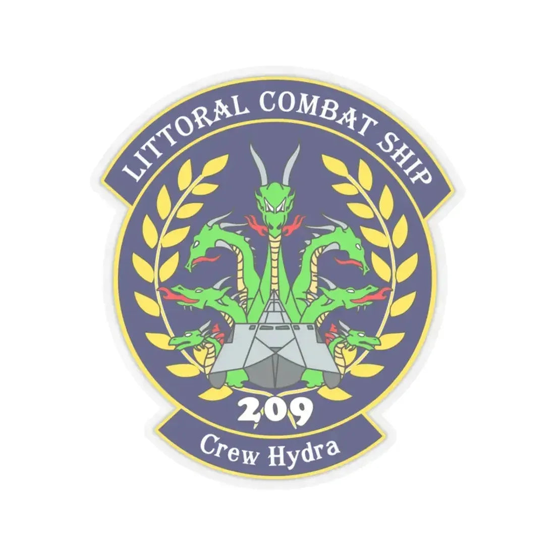 LCS Littoral Combat Ship Crew Hydra (U.S. Navy) STICKER Vinyl Kiss-Cut Decal 3 Inch Transparent - The Sticker Space