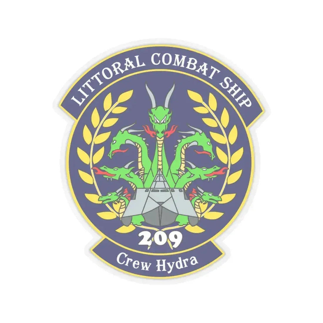 LCS Littoral Combat Ship Crew Hydra (U.S. Navy) STICKER Vinyl Kiss-Cut Decal 4 Inch Transparent - The Sticker Space