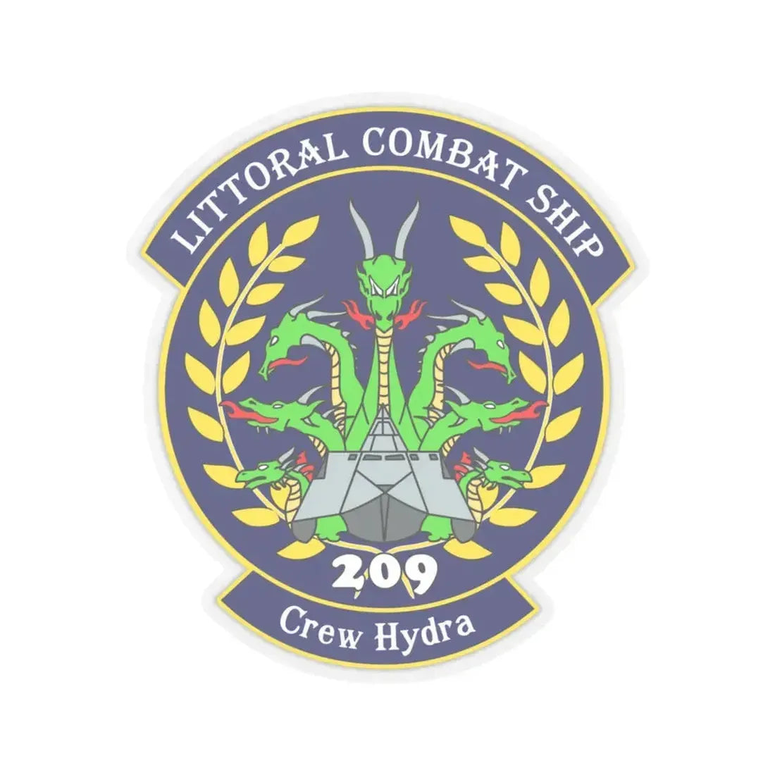 LCS Littoral Combat Ship Crew Hydra (U.S. Navy) STICKER Vinyl Kiss-Cut Decal 6 Inch Transparent - The Sticker Space