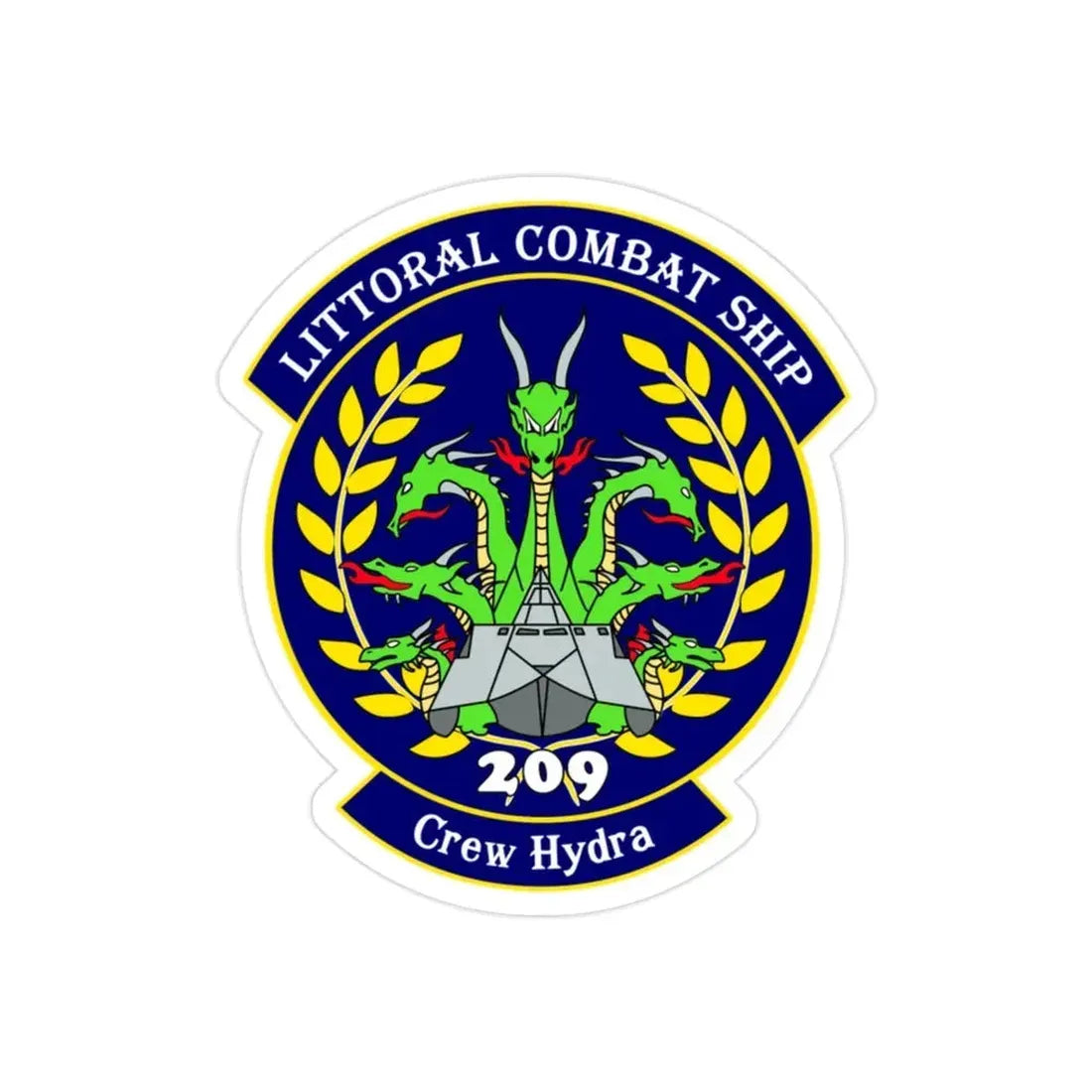 LCS Littoral Combat Ship Crew Hydra (U.S. Navy) Transparent STICKER Die-Cut Vinyl Decal 2 Inch Transparent - The Sticker Space