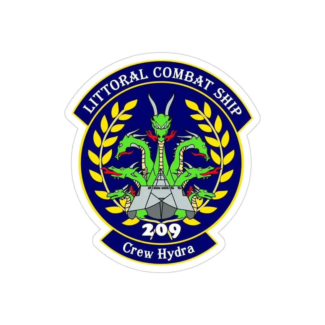 LCS Littoral Combat Ship Crew Hydra (U.S. Navy) Transparent STICKER Die-Cut Vinyl Decal 4 Inch Transparent - The Sticker Space