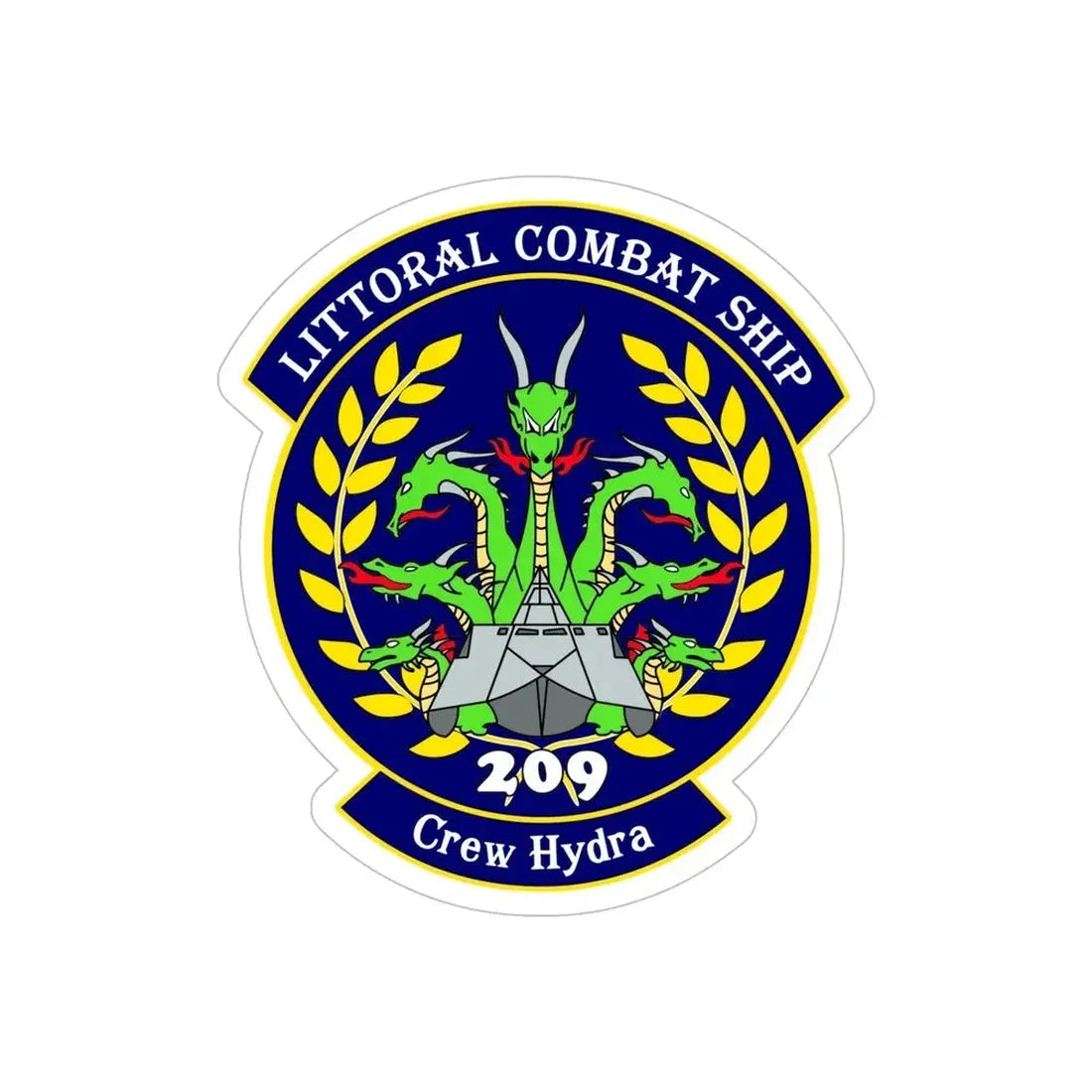 LCS Littoral Combat Ship Crew Hydra (U.S. Navy) Transparent STICKER Die-Cut Vinyl Decal 6 Inch Transparent - The Sticker Space