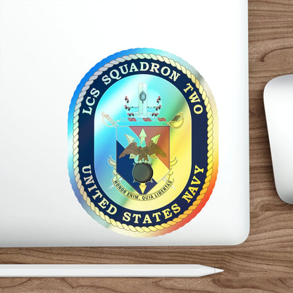 LCS Littoral Combat Ship LCS Squadron TWO (U.S. Navy) Holographic STICKER Die-Cut Vinyl Decal-The Sticker Space