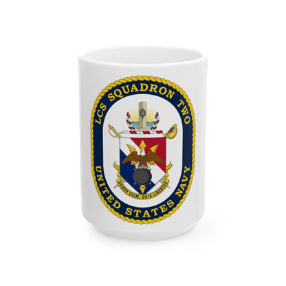 LCS Littoral Combat Ship LCS Squadron TWO (U.S. Navy) White Coffee Mug-15oz-The Sticker Space