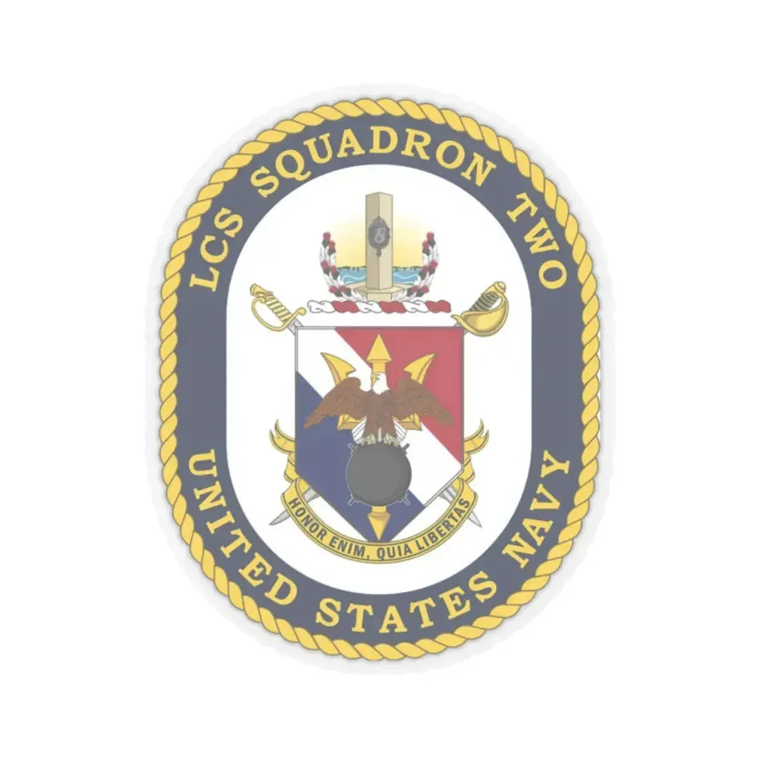 LCS Littoral Combat Ship LCS Squadron TWO (U.S. Navy) STICKER Vinyl Kiss-Cut Decal 2 Inch Transparent - The Sticker Space