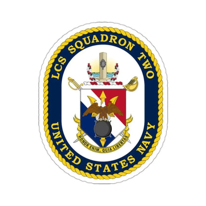LCS Littoral Combat Ship LCS Squadron TWO (U.S. Navy) STICKER Vinyl Kiss-Cut Decal 2 Inch White - The Sticker Space