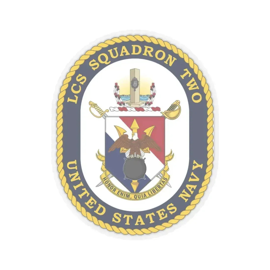 LCS Littoral Combat Ship LCS Squadron TWO (U.S. Navy) STICKER Vinyl Kiss-Cut Decal 3 Inch Transparent - The Sticker Space