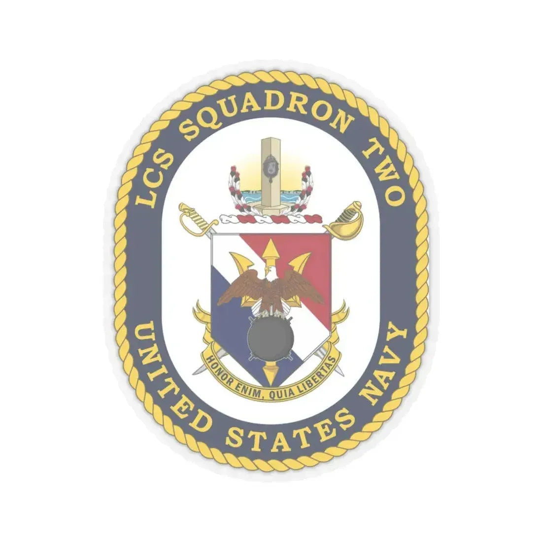 LCS Littoral Combat Ship LCS Squadron TWO (U.S. Navy) STICKER Vinyl Kiss-Cut Decal 4 Inch Transparent - The Sticker Space