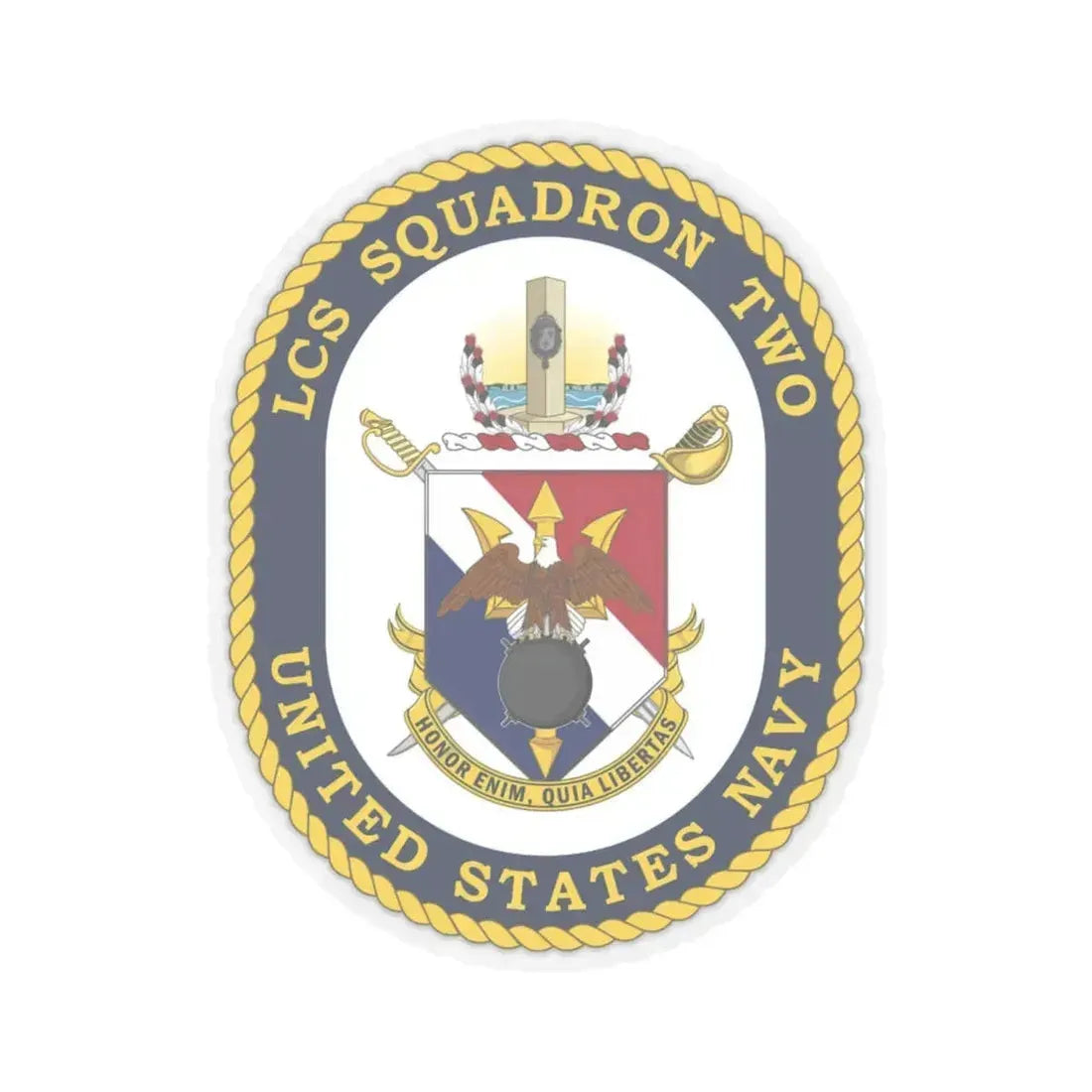 LCS Littoral Combat Ship LCS Squadron TWO (U.S. Navy) STICKER Vinyl Kiss-Cut Decal 6 Inch Transparent - The Sticker Space
