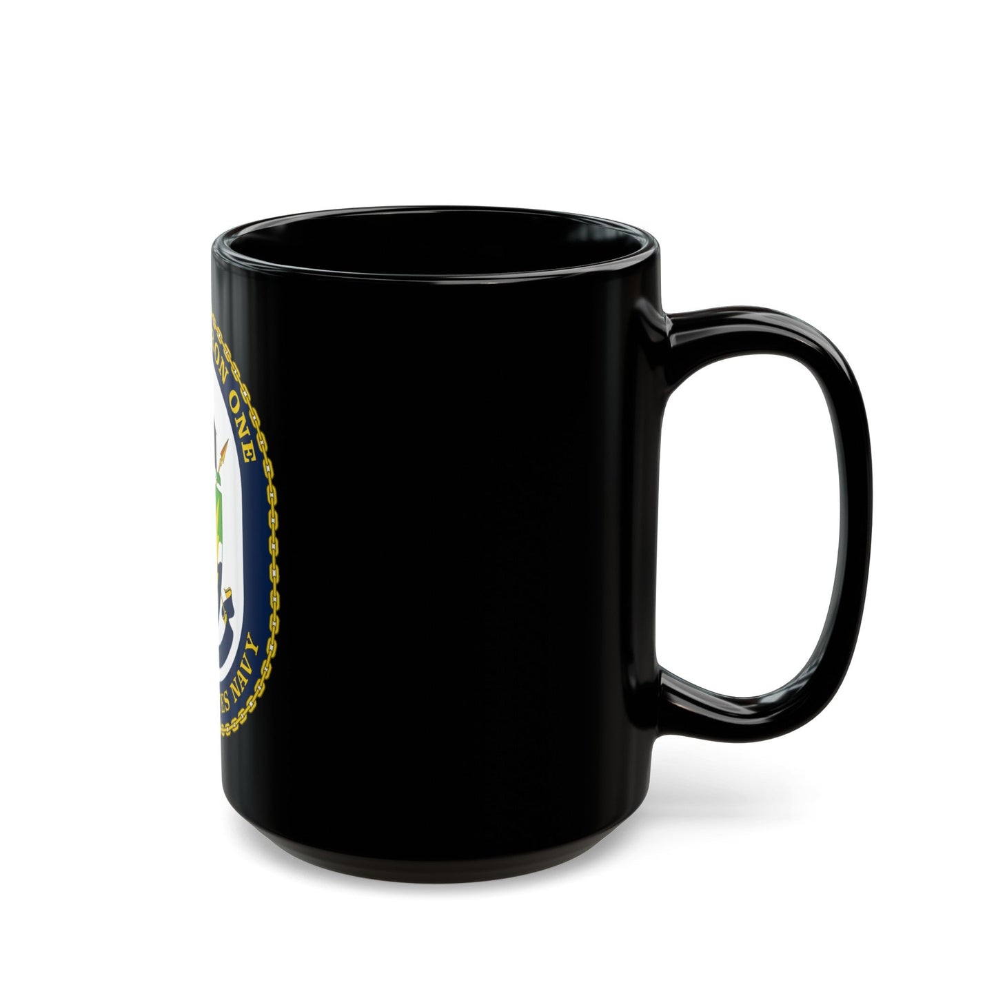 LCS Squadron One Littoral Combat Ship (U.S. Navy) Black Coffee Mug-The Sticker Space