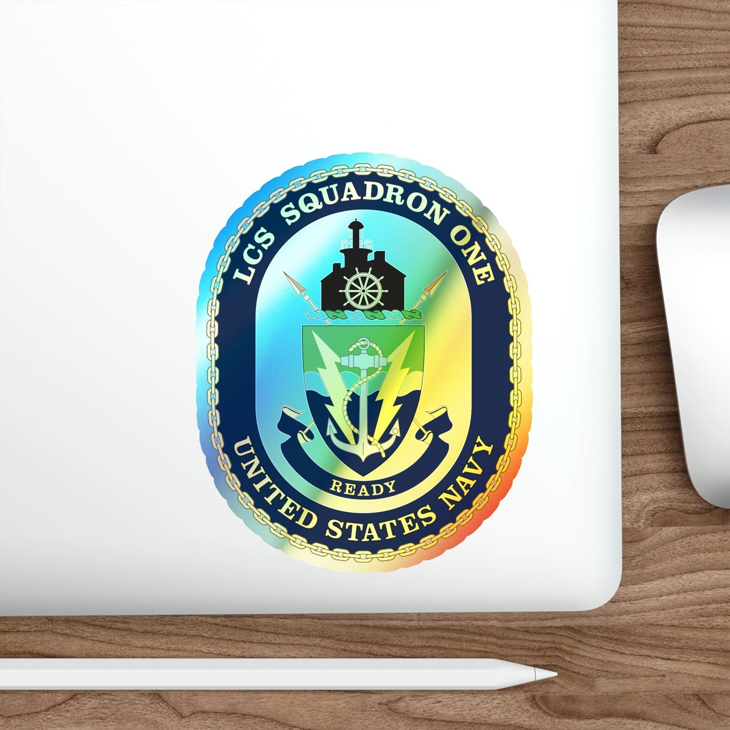 LCS Squadron One Littoral Combat Ship (U.S. Navy) Holographic STICKER Die-Cut Vinyl Decal-The Sticker Space