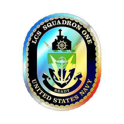 LCS Squadron One Littoral Combat Ship (U.S. Navy) Holographic STICKER Die-Cut Vinyl Decal-4 Inch-The Sticker Space