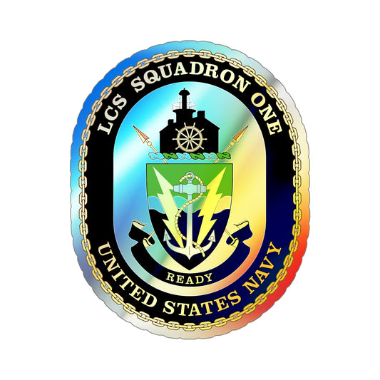 LCS Squadron One Littoral Combat Ship (U.S. Navy) Holographic STICKER Die-Cut Vinyl Decal-6 Inch-The Sticker Space
