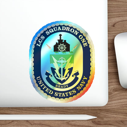 LCS Squadron One Littoral Combat Ship (U.S. Navy) Holographic STICKER Die-Cut Vinyl Decal-The Sticker Space