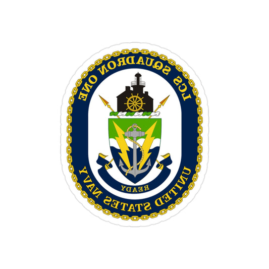 LCS Squadron One Littoral Combat Ship (U.S. Navy) REVERSE PRINT Transparent STICKER-2" × 2"-The Sticker Space