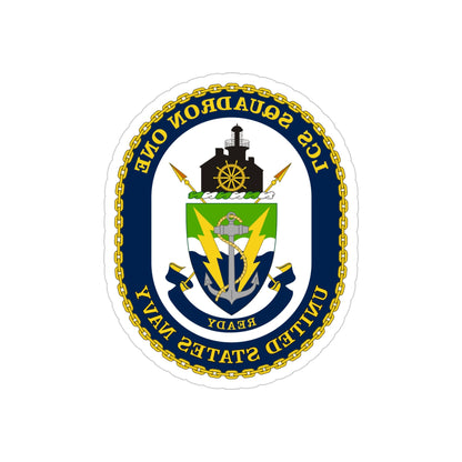 LCS Squadron One Littoral Combat Ship (U.S. Navy) REVERSE PRINT Transparent STICKER-4" × 4"-The Sticker Space