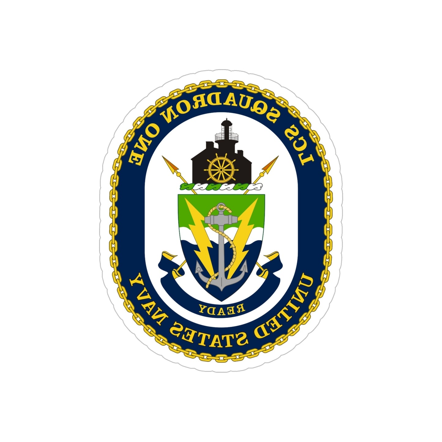 LCS Squadron One Littoral Combat Ship (U.S. Navy) REVERSE PRINT Transparent STICKER-6 Inch-The Sticker Space