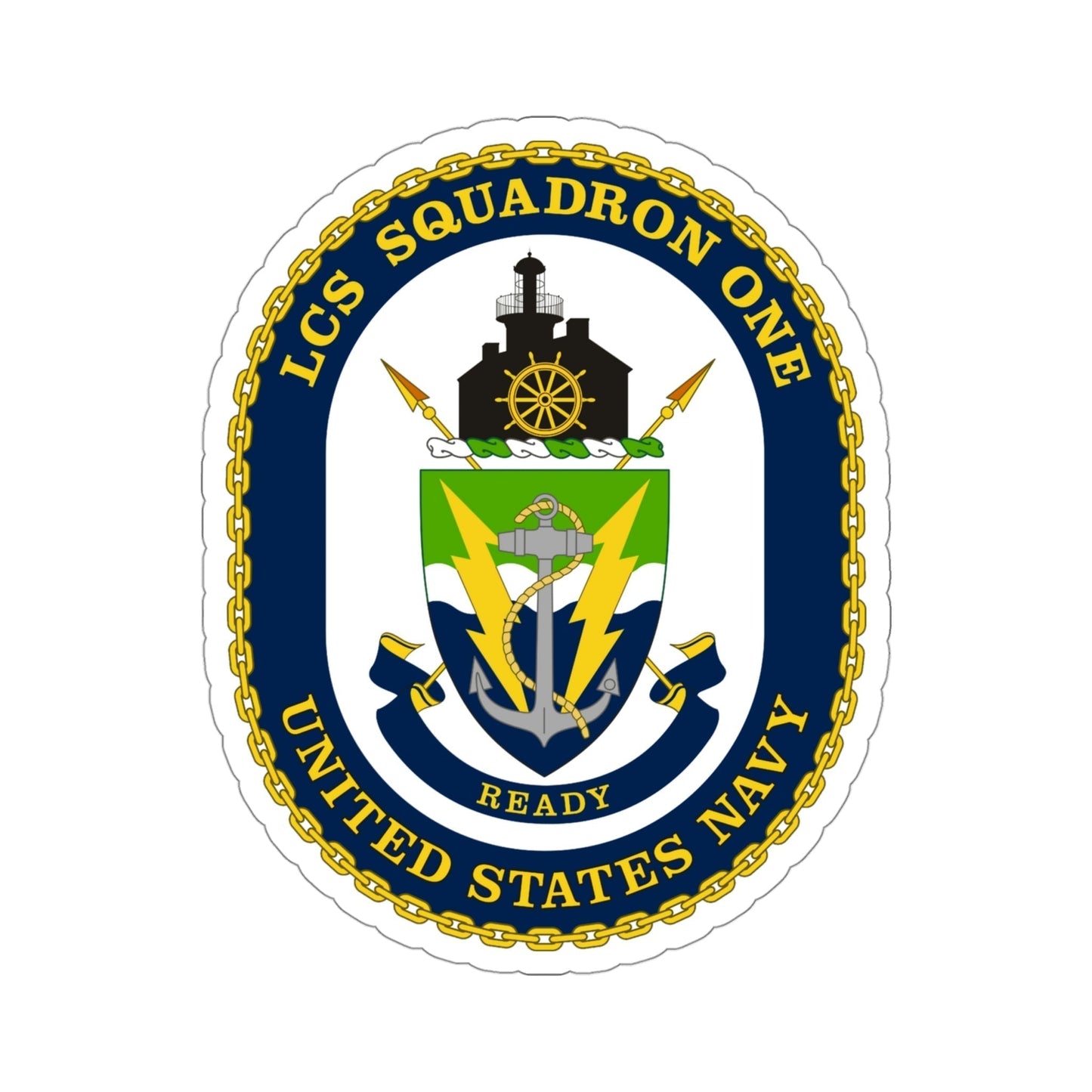 LCS Squadron One Littoral Combat Ship (U.S. Navy) STICKER Vinyl Die-Cut Decal-4 Inch-The Sticker Space