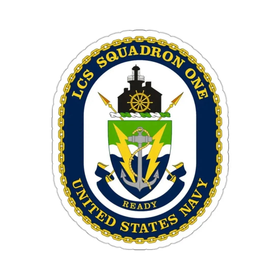 LCS Squadron One Littoral Combat Ship (U.S. Navy) STICKER Vinyl Kiss-Cut Decal 2 Inch White - The Sticker Space