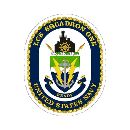 LCS Squadron One Littoral Combat Ship (U.S. Navy) STICKER Vinyl Kiss-Cut Decal 3 Inch White - The Sticker Space