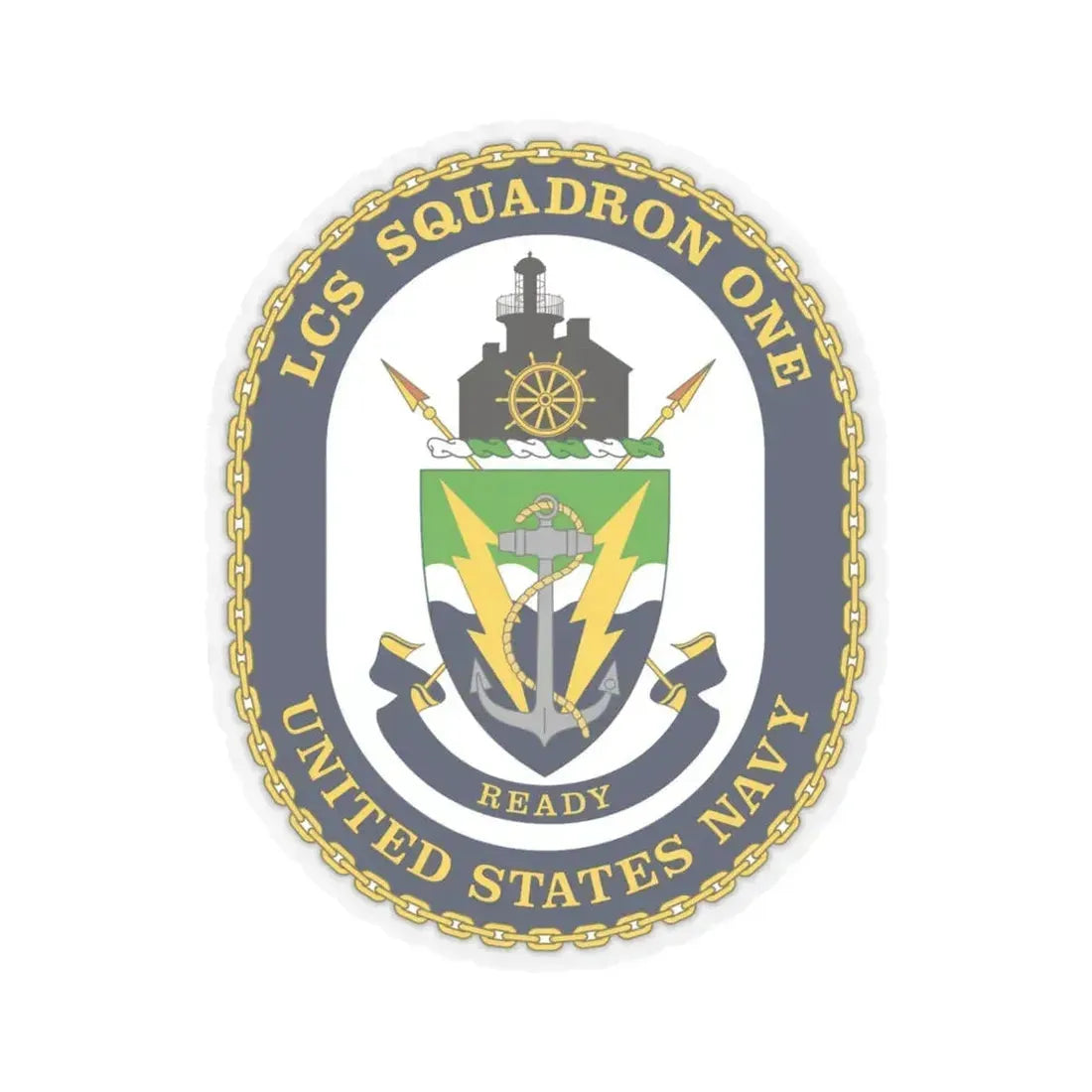 LCS Squadron One Littoral Combat Ship (U.S. Navy) STICKER Vinyl Kiss-Cut Decal 4 Inch Transparent - The Sticker Space