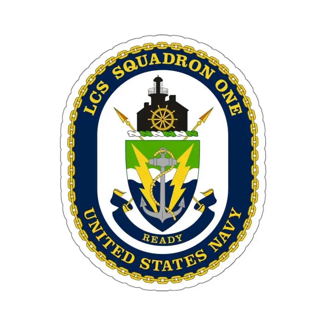 LCS Squadron One Littoral Combat Ship (U.S. Navy) STICKER Vinyl Kiss-Cut Decal 6 Inch White - The Sticker Space