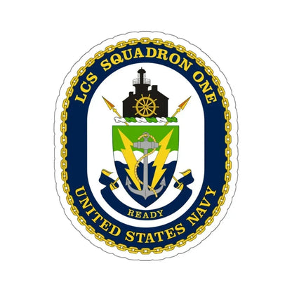 LCS Squadron One Littoral Combat Ship (U.S. Navy) STICKER Vinyl Kiss-Cut Decal 6 Inch White - The Sticker Space