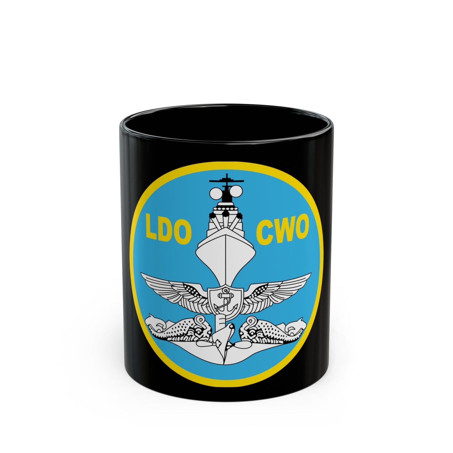 LDO CWO Patch (U.S. Navy) Black Coffee Mug-11oz-The Sticker Space