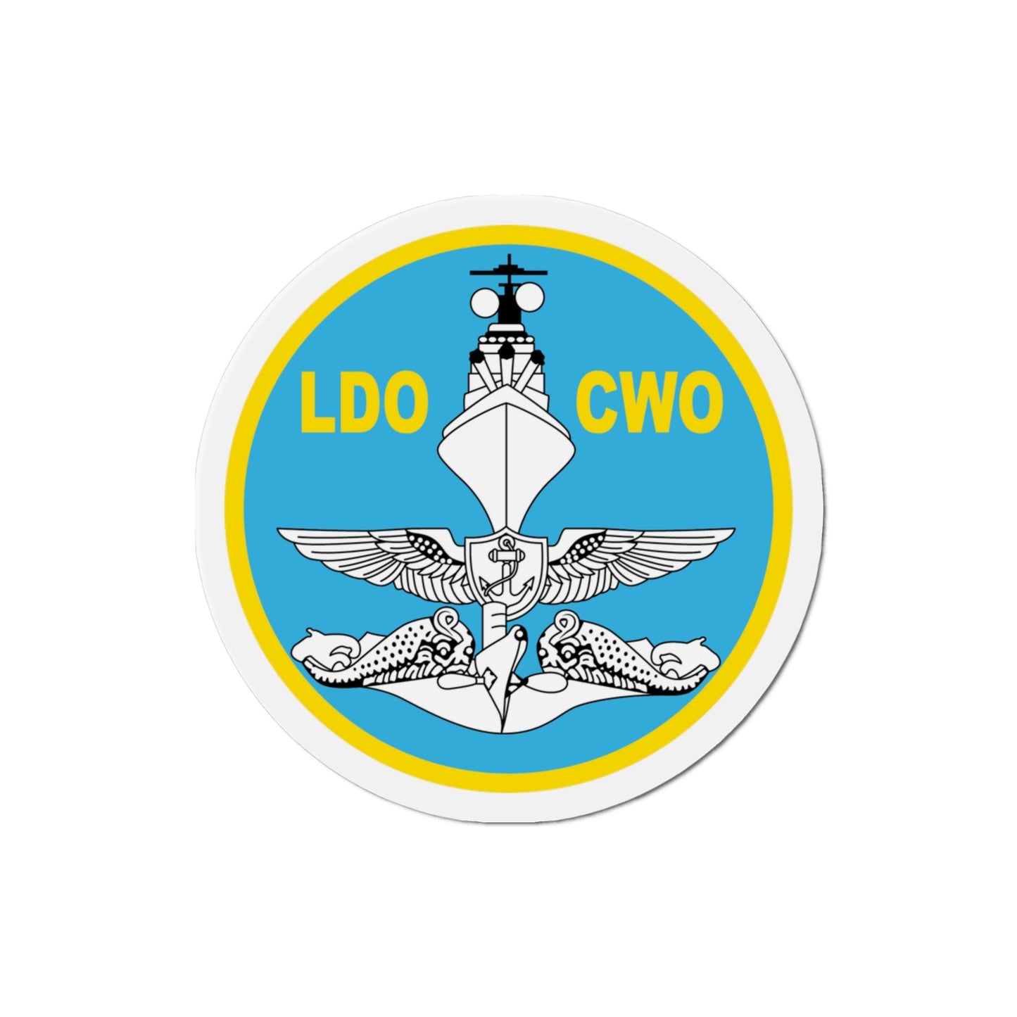 LDO CWO Patch (U.S. Navy) Die-Cut Magnet-3" x 3"-The Sticker Space