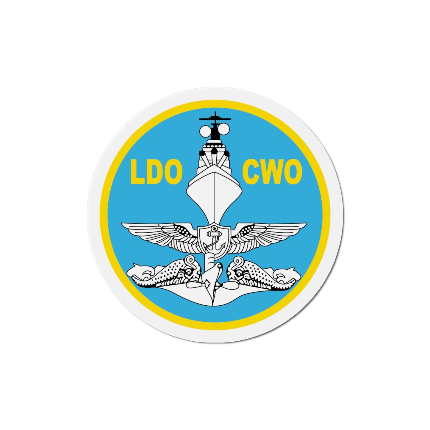 LDO CWO Patch (U.S. Navy) Die-Cut Magnet-5" x 5"-The Sticker Space