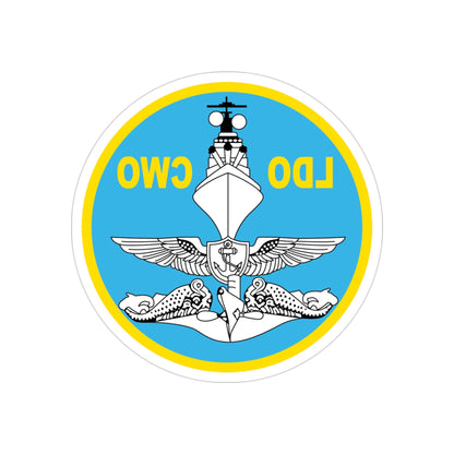 LDO CWO Patch (U.S. Navy) REVERSE PRINT Transparent STICKER-3" × 3"-The Sticker Space