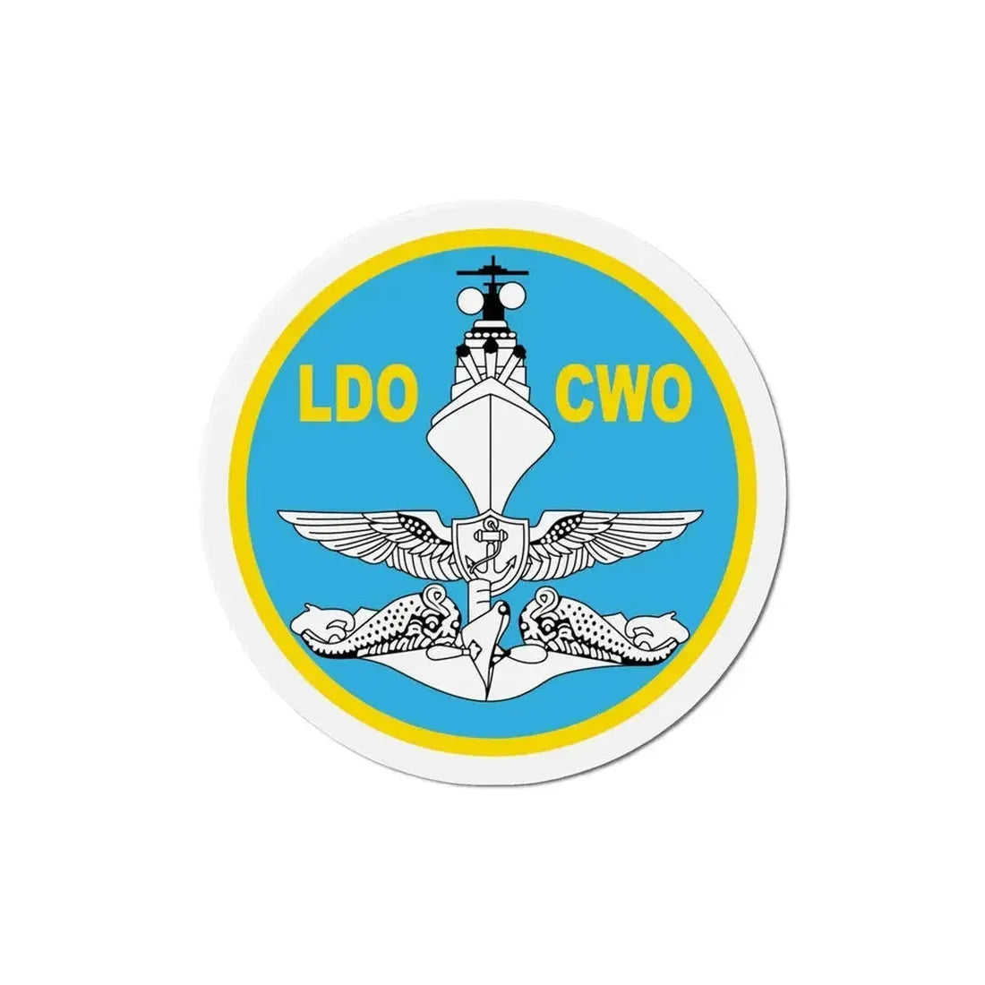 LDO CWO Patch (U.S. Navy) Refrigerator Magnet 5 Inch - The Sticker Space