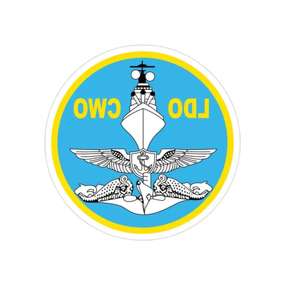 LDO CWO Patch (U.S. Navy) REVERSE PRINT Transparent Die-Cut STICKER 3 Inch Die-Cut Transparent - The Sticker Space