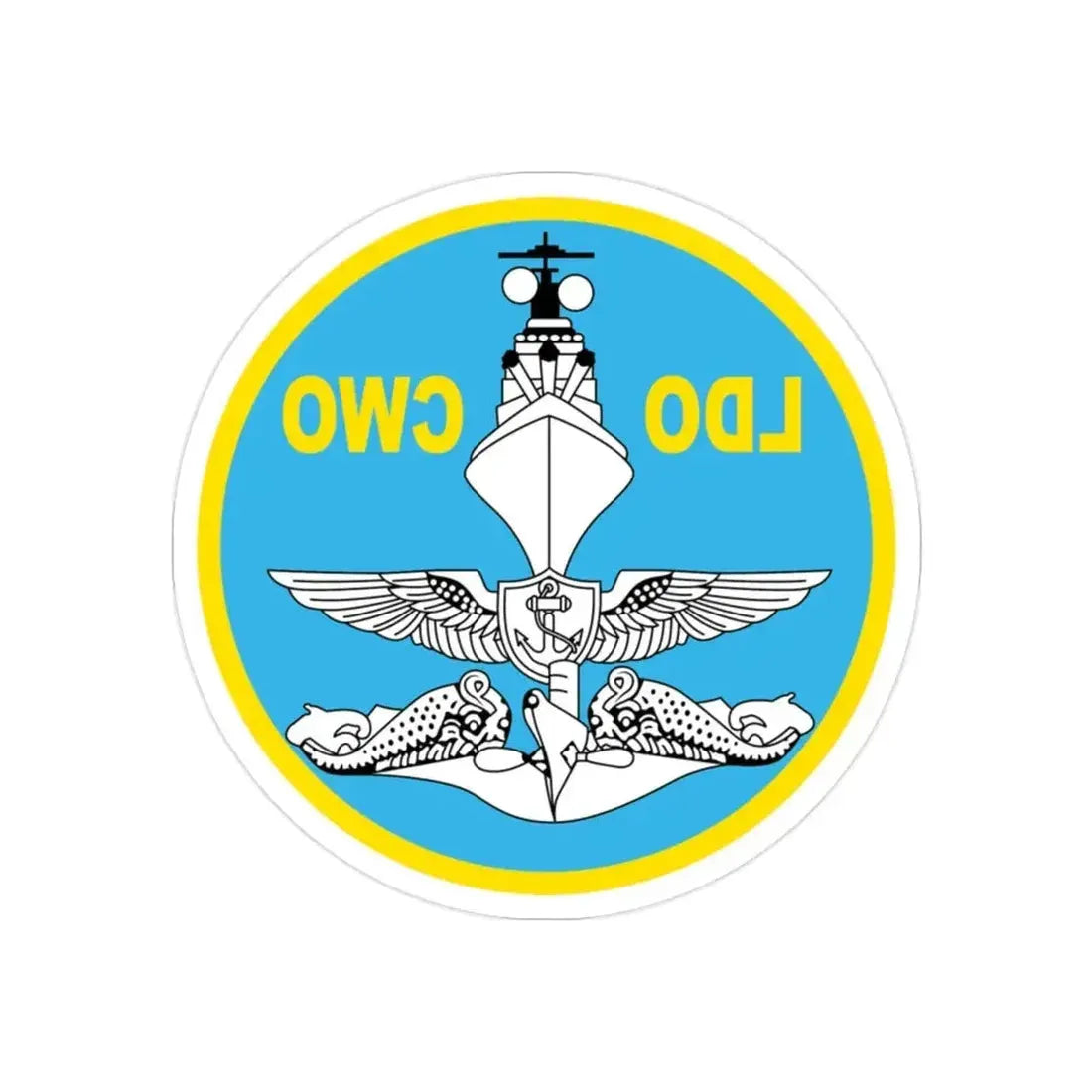 LDO CWO Patch (U.S. Navy) REVERSE PRINT Transparent Die-Cut STICKER - The Sticker Space