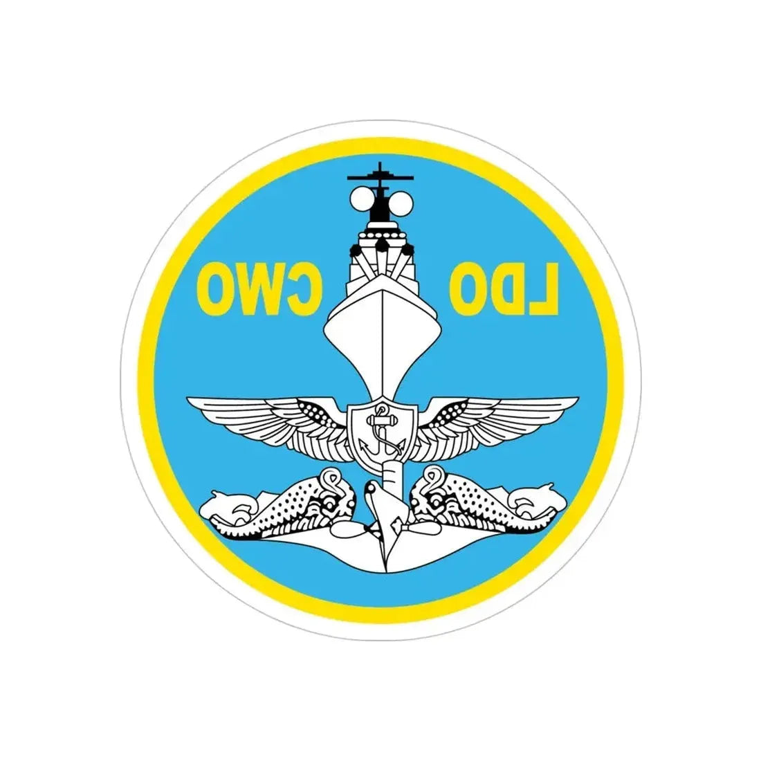 LDO CWO Patch (U.S. Navy) REVERSE PRINT Transparent Die-Cut STICKER - The Sticker Space