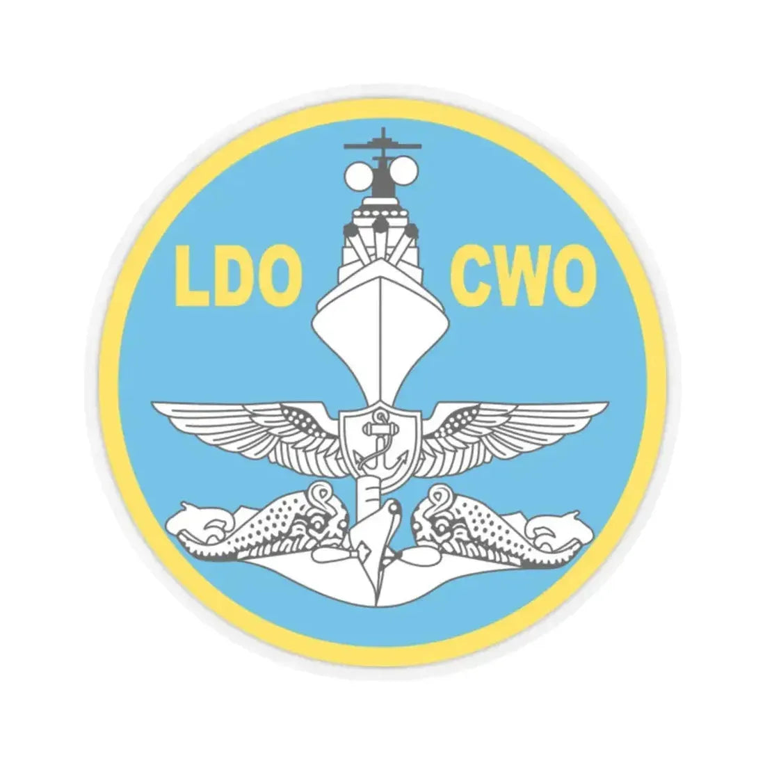 LDO CWO Patch (U.S. Navy) STICKER Vinyl Kiss-Cut Decal 2 Inch Transparent - The Sticker Space