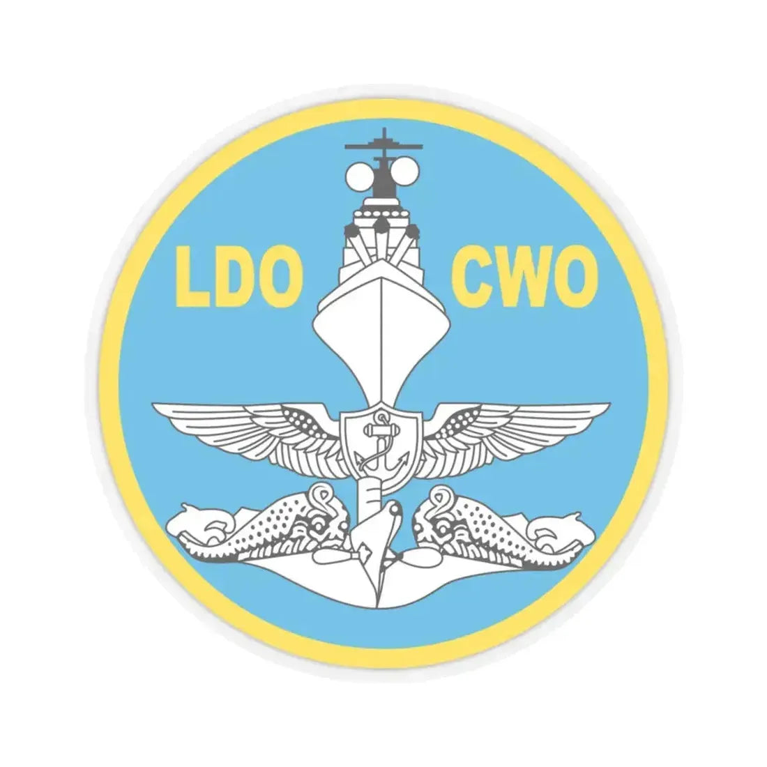 LDO CWO Patch (U.S. Navy) STICKER Vinyl Kiss-Cut Decal 3 Inch Transparent - The Sticker Space