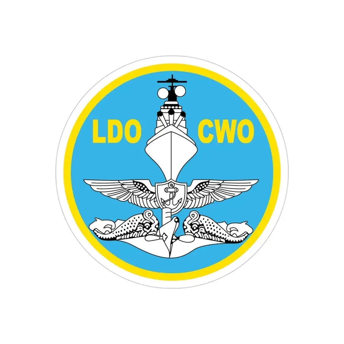 LDO CWO (U.S. Navy) Transparent STICKER Die-Cut Vinyl Decal 4 Inch Transparent - The Sticker Space