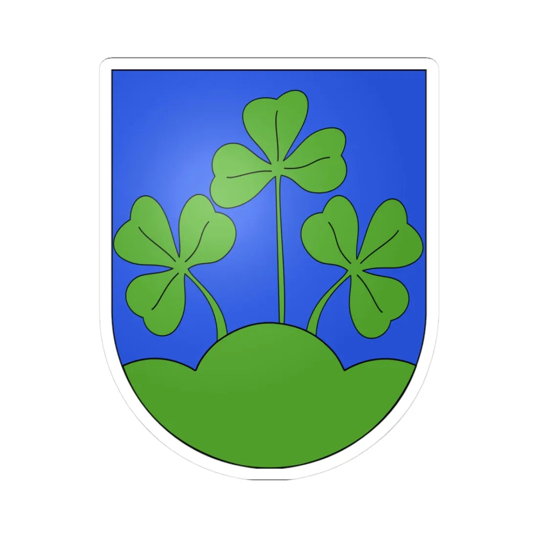 Le Pâquier FR-coat of arms (Switzerland) (Coat of Arms) STICKER Vinyl Kiss-Cut Decal 3 Inch White - The Sticker Space