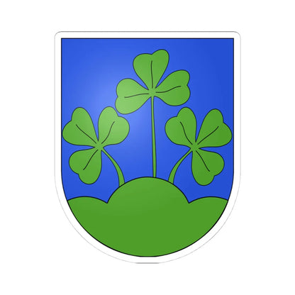Le Pâquier FR-coat of arms (Switzerland) (Coat of Arms) STICKER Vinyl Kiss-Cut Decal 4 Inch White - The Sticker Space