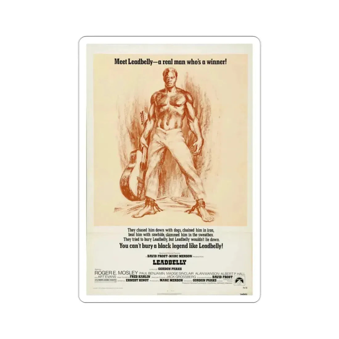 Leadbelly 1976 Movie Poster STICKER Vinyl Die-Cut Decal 2 Inch - The Sticker Space