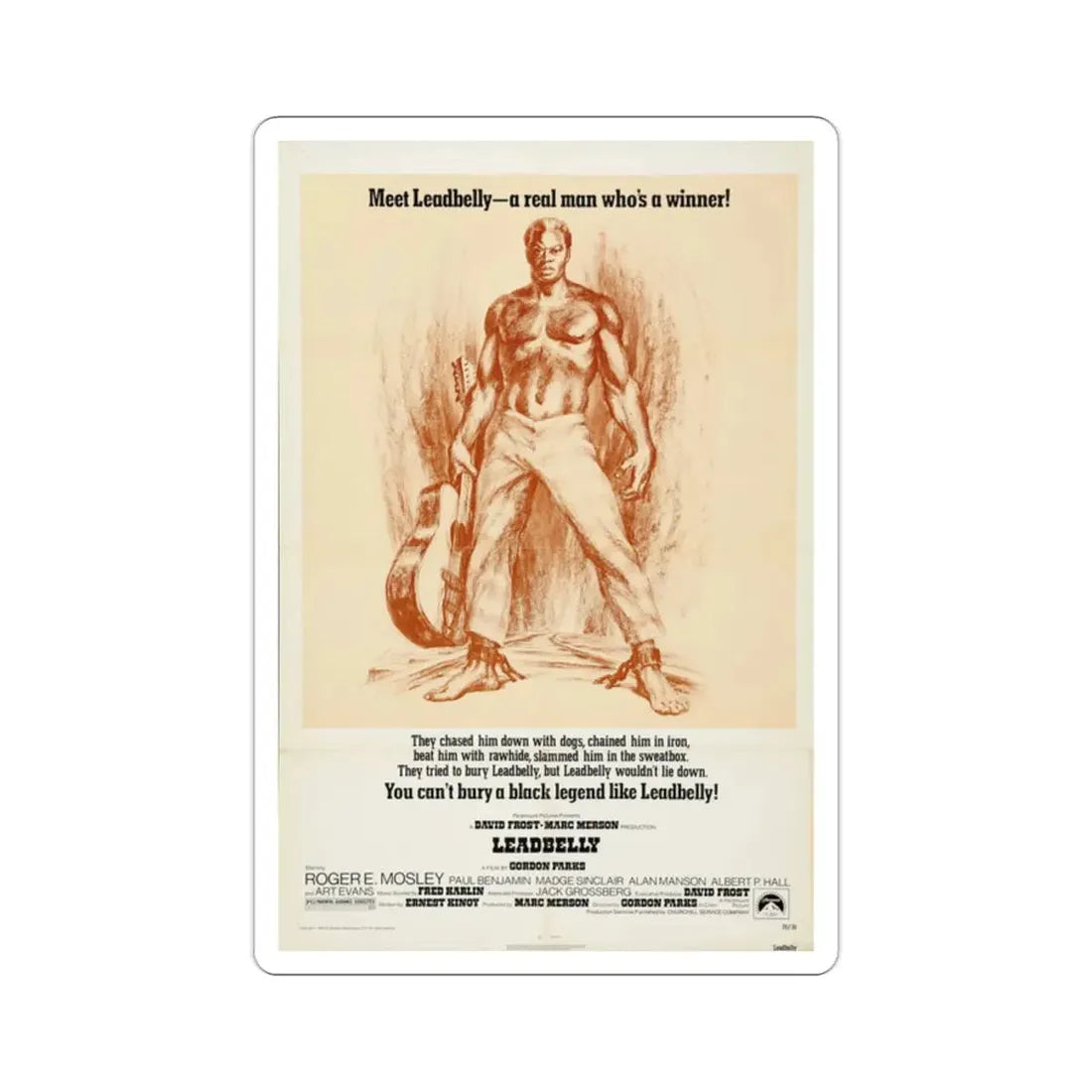 Leadbelly 1976 Movie Poster STICKER Vinyl Die-Cut Decal - The Sticker Space