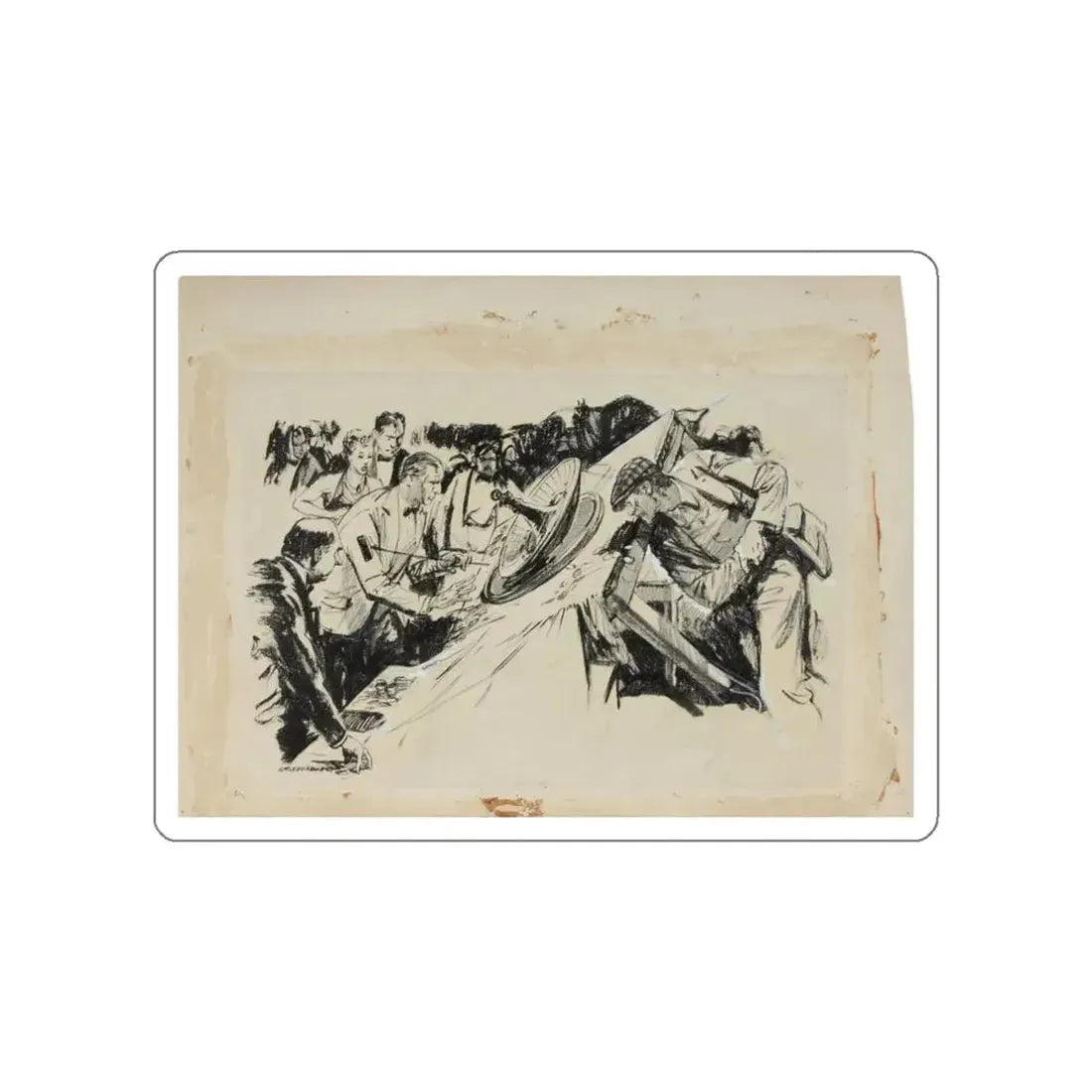 Lealand R. Gustavson Illustration (Magazine Illustration) STICKER Vinyl Die-Cut Decal White Die-Cut 3 Inch - The Sticker Space